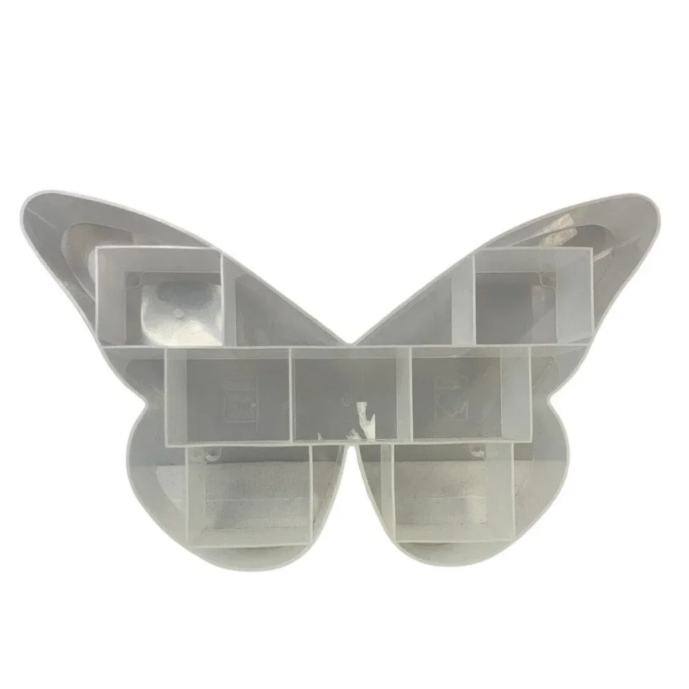 Really Useful Box Girls Clear Butterfly Multi Compartment Plastic Craft Shelf